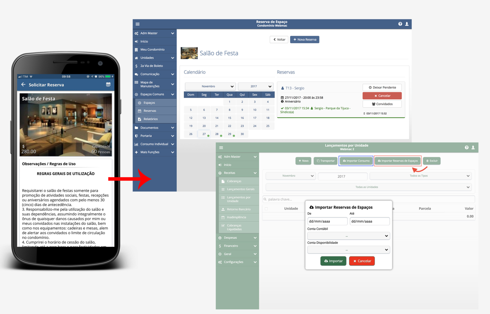 Importação de reservas