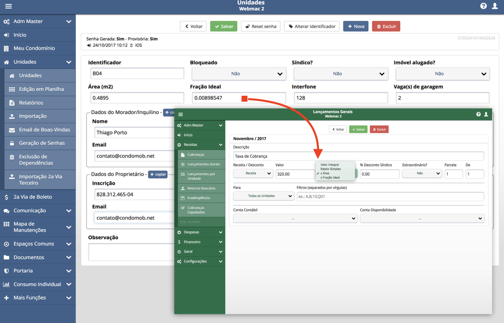 Rateio e fração ideal